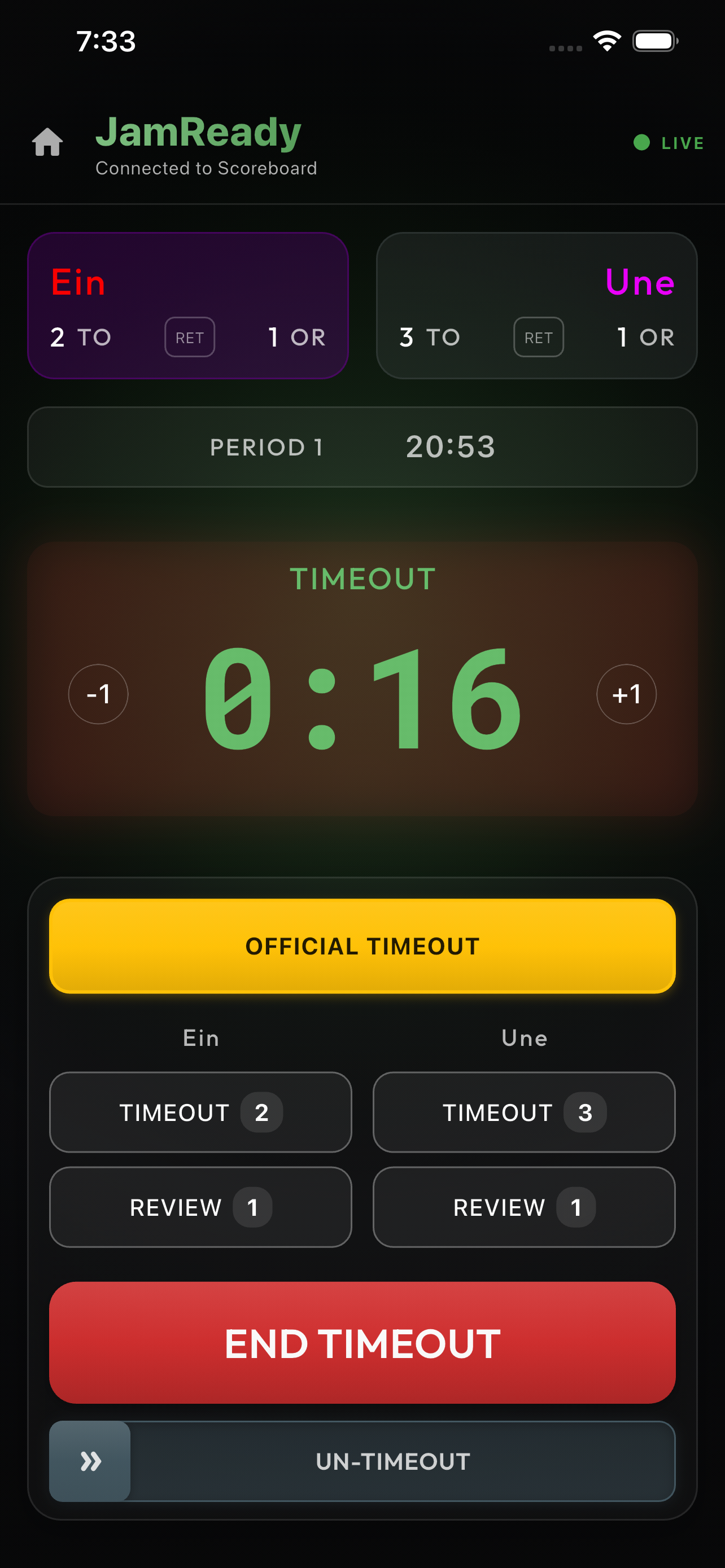 Timeout control state